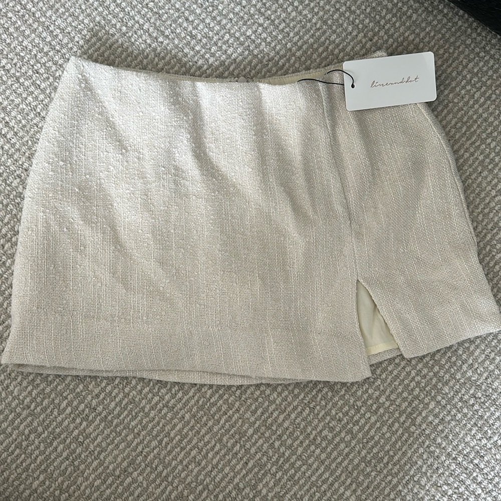 white mini skirt